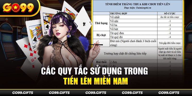 Các quy tắc sử dụng trong tiến lên miền Nam