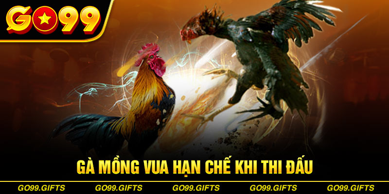 Gà mồng vua hạn chế khi thi đấu